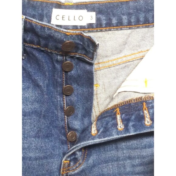 NWT Cello Dad Jeans Super High Rise Sz 3 Distressed destroyed ripped baggy blue - Picture 8 of 16